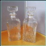 850ml crystal glass bottle square shaped Vintage Diamond Pattern