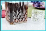 850ml crystal glass bottle square shaped Vintage Diamond Pattern