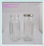 Square Glass Juice Bottle 250ml