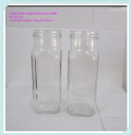 Square Glass Juice Bottle 250ml