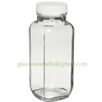 16oz french square juice glass bottle