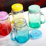 Glass Mason Jar Beverage Mugs